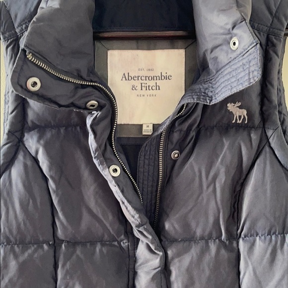 A&F Navy Feather Down Puffer Vest w/ Pockets - M - Picture 3 of 5